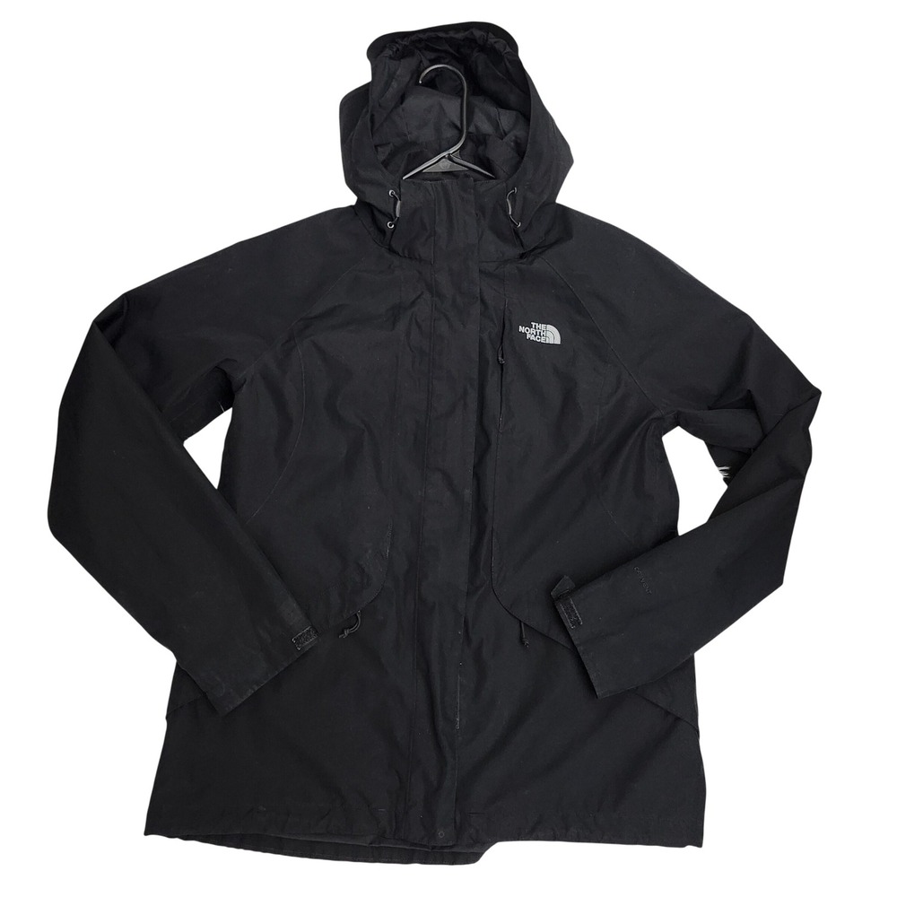 The North Face DryVent Hooded Rain Jacket Black Womens M Full Zip Gorpcore